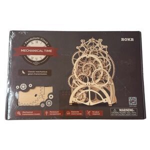 ROKR Pendulum Clock LK501 Mechanical Time 3D Wooden Puzzle DIY Model Kit NEW